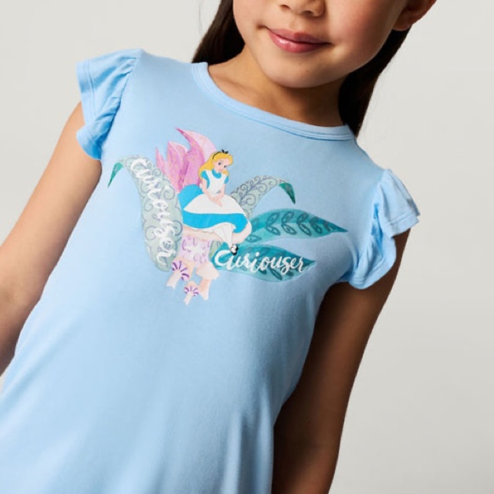 Posh Peanut Blue Short Sleeve Tee with Alice Design